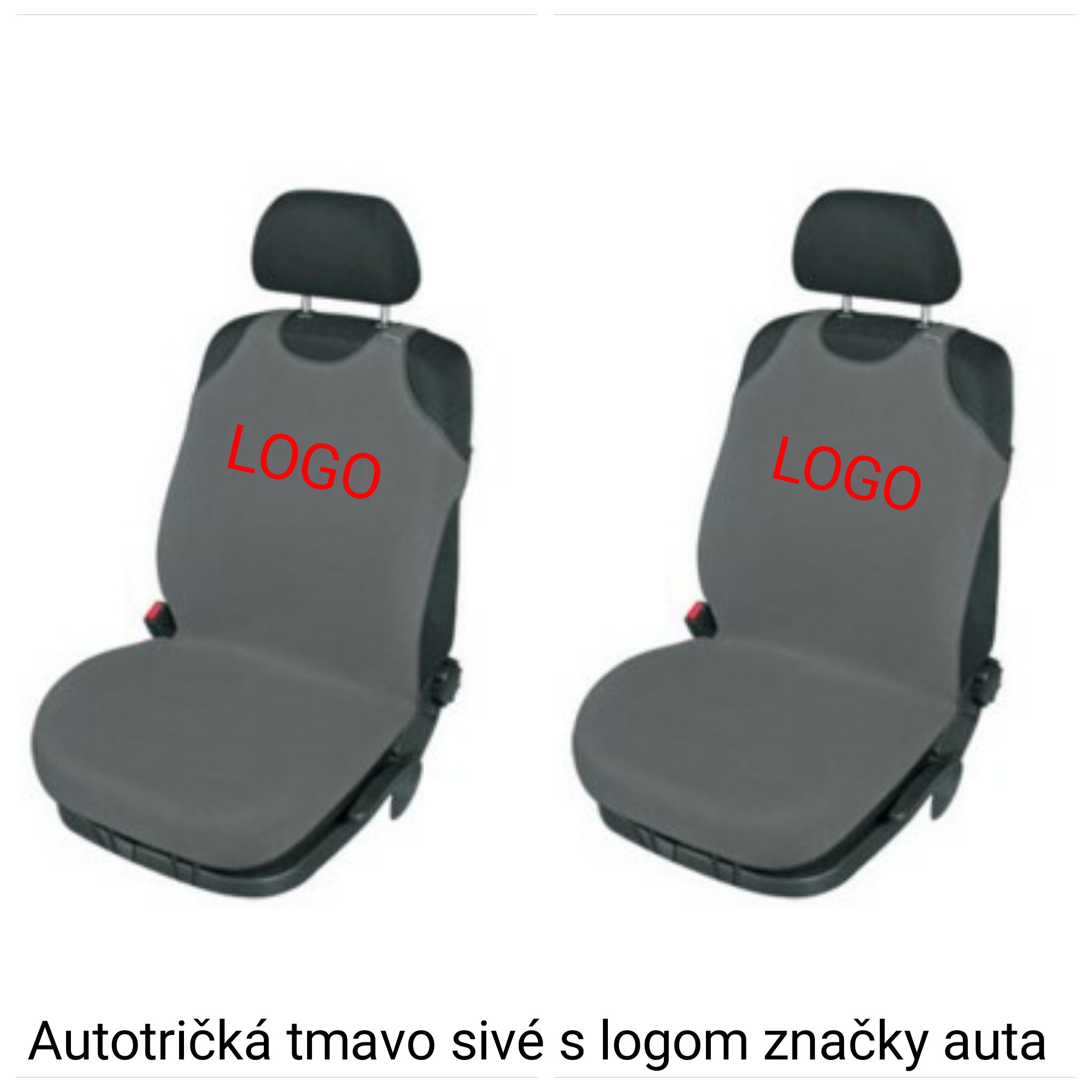 Autotričká tmavo sivé 2ks s logom značky auta