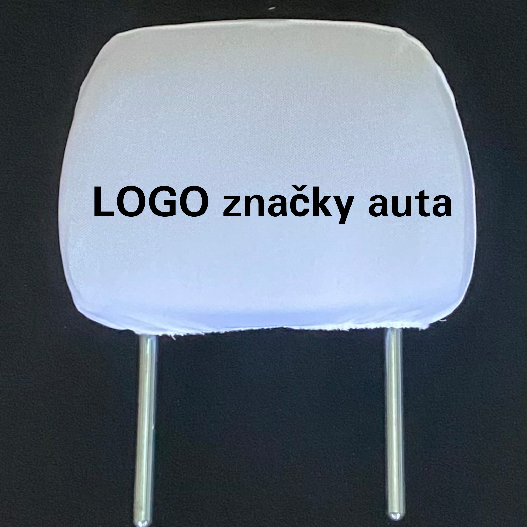 Biele návleky na opierky hlavy s logom Daewoo