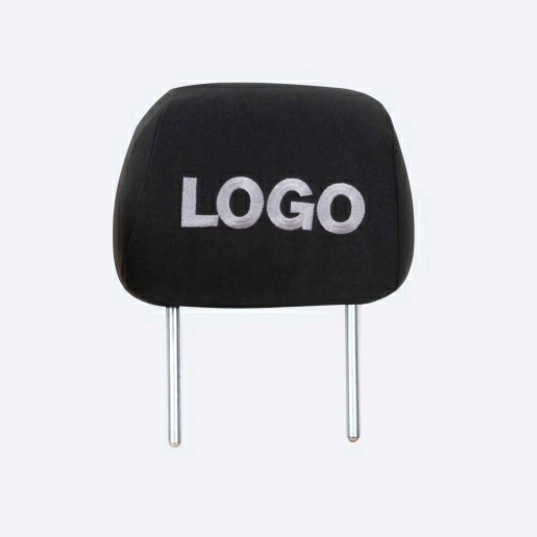Čierne návleky na opierky hlavy s logom Daewoo
