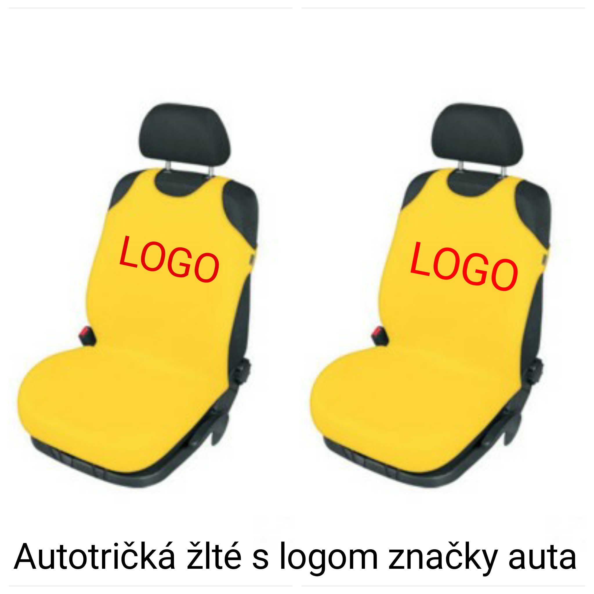 Autotričká žlté 2ks s logom značky auta