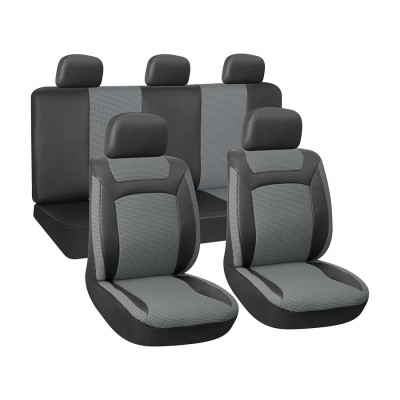 Autopoťahy univerzálne koženka-textil, sivé - predné + zadné sedadlá 1501