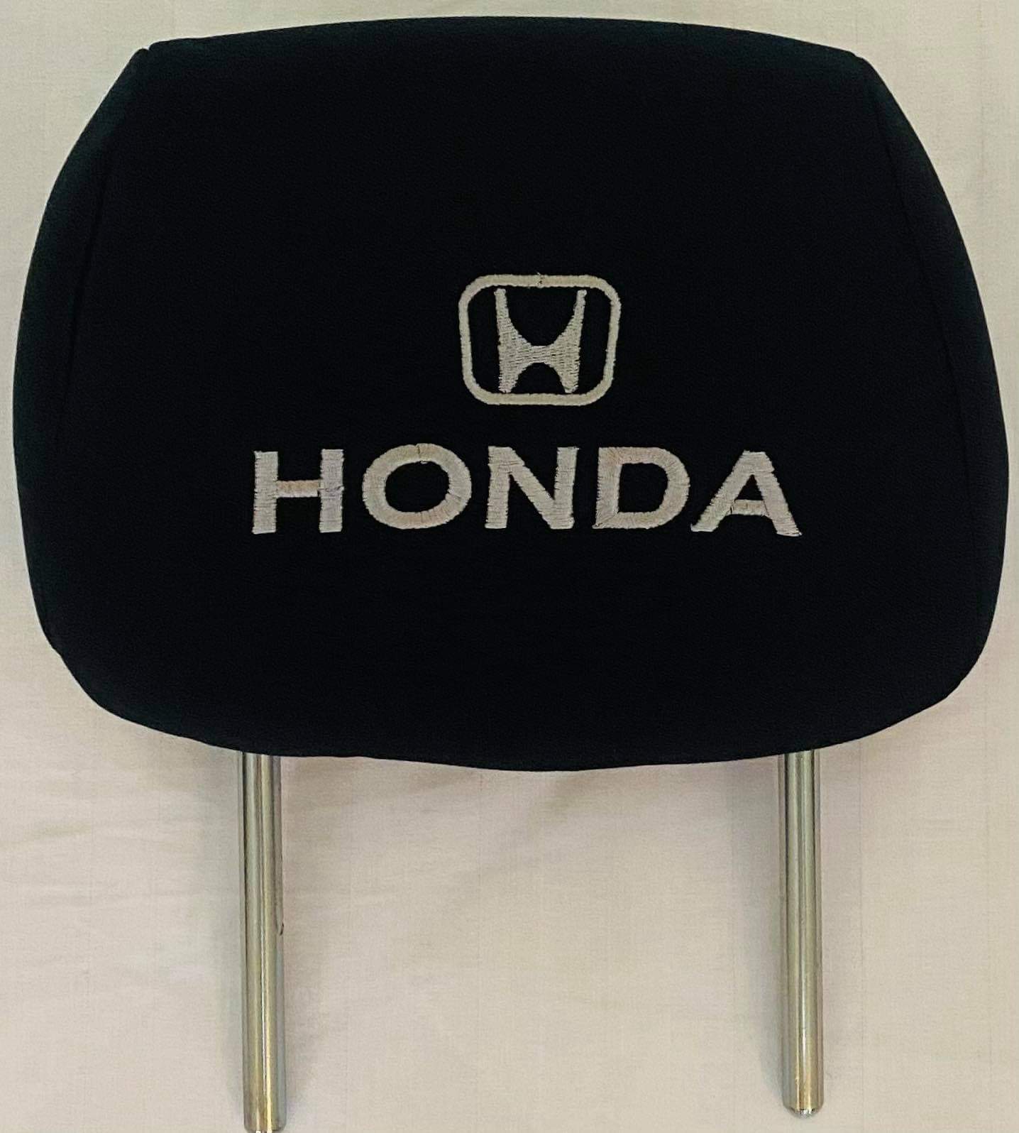 Čierne návleky na opierky hlavy s logom Honda - 2ks